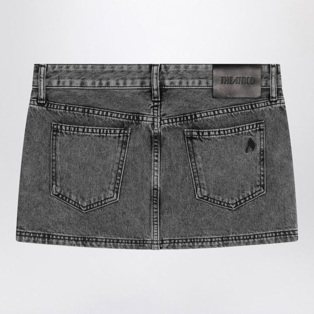 THE ATTICO High-Waisted Denim Mini Skirt Women BLACK Skirts